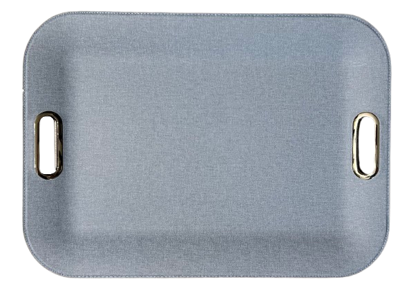 Large Serving Tray with Metal Handles