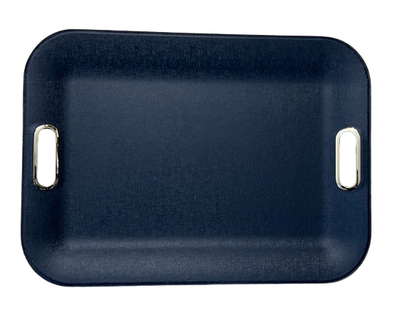 Large Serving Tray with Metal Handles