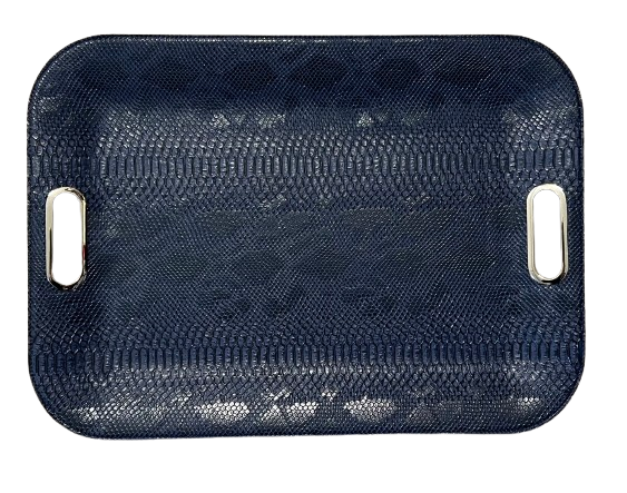 Large Serving Tray with Metal Handles
