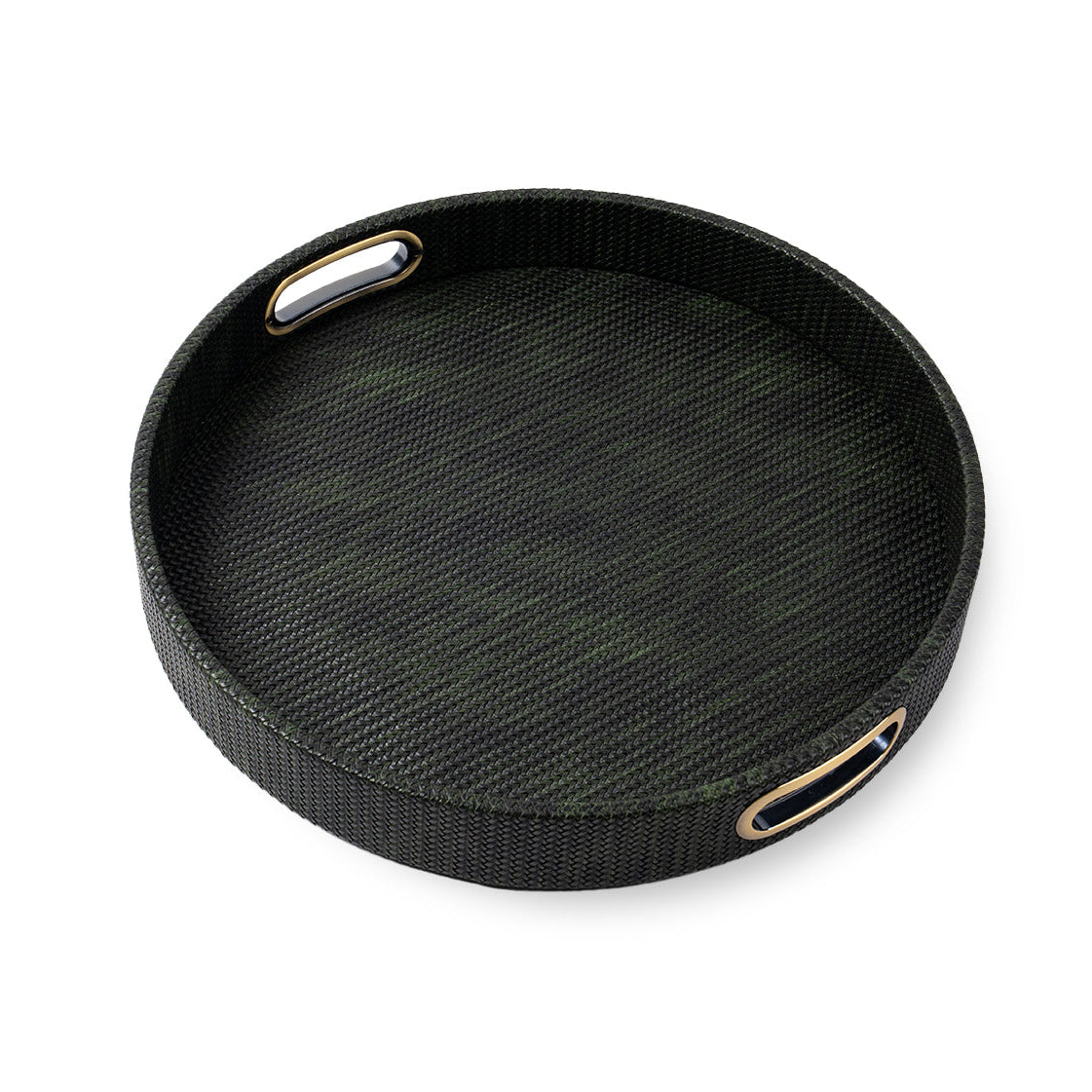 Round Design Tray with Brass Handles