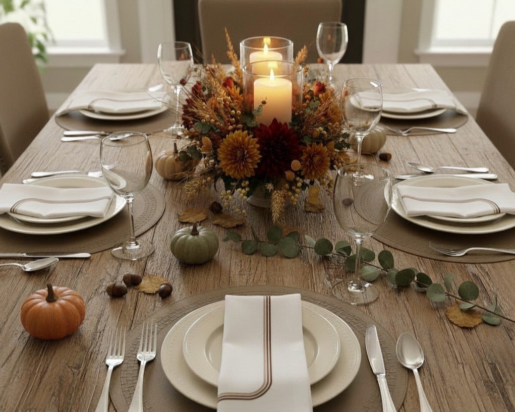 London Monotone Round Placemat with Leather Band
