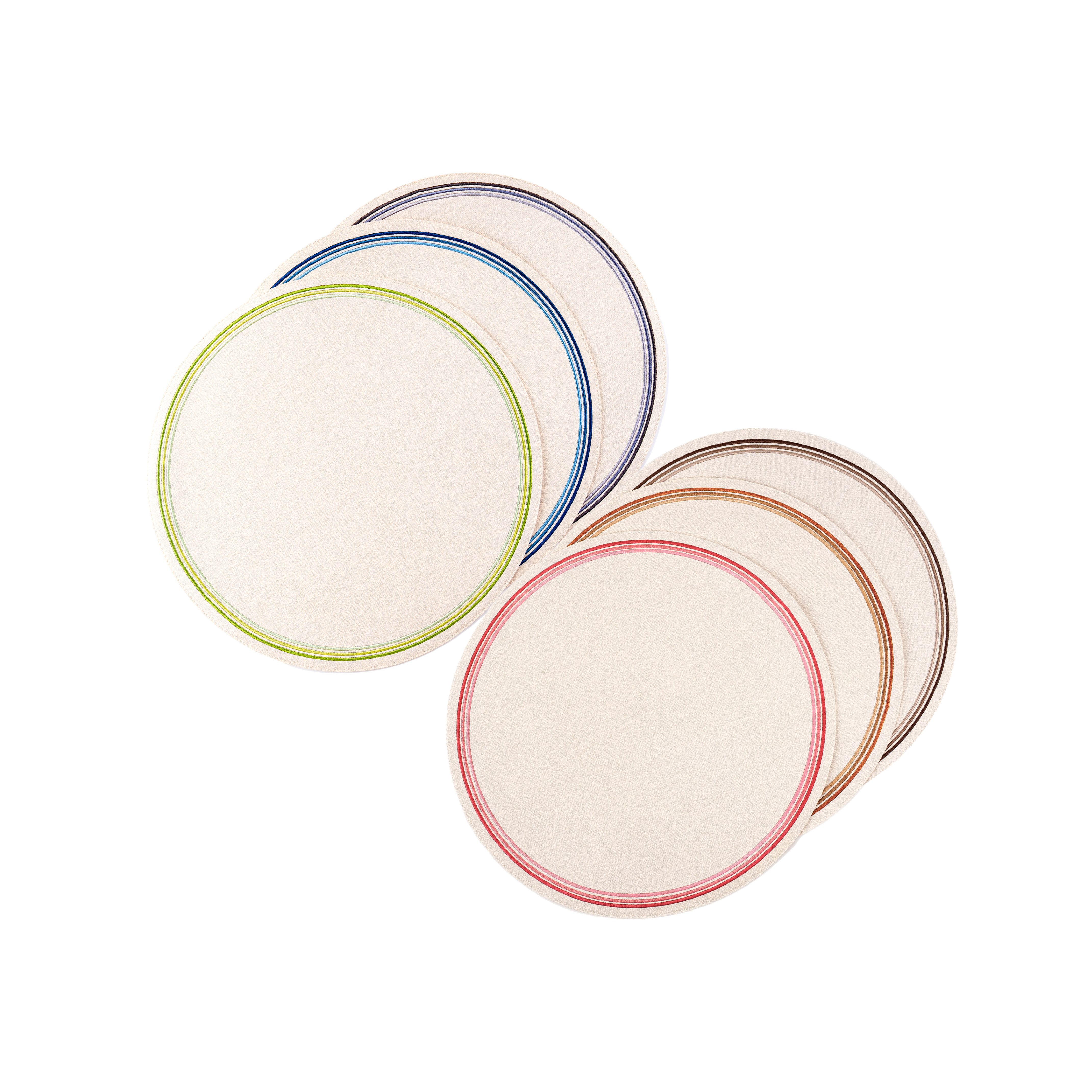 Madrid Circle Placemat with Tonal Embroidery