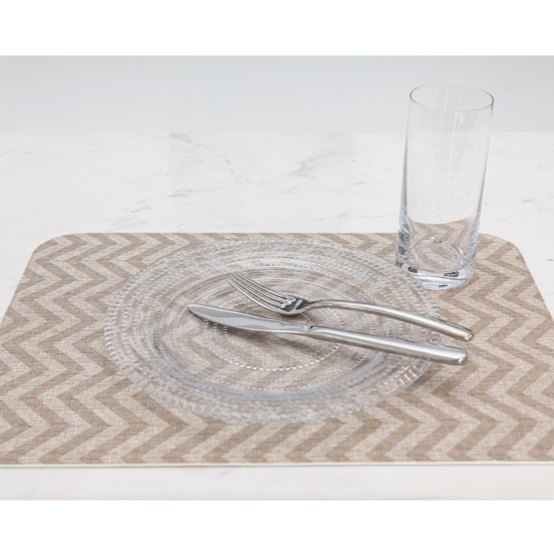 Herringbone Reversible Placemat Linen Beige / Herringbone Beige