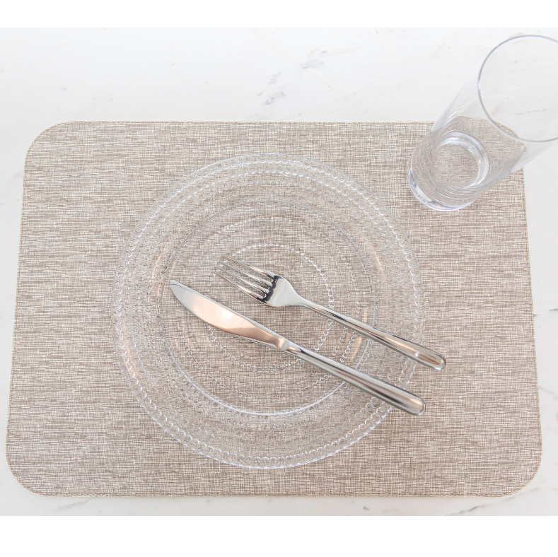 Herringbone Reversible Placemat Linen Beige / Herringbone Beige