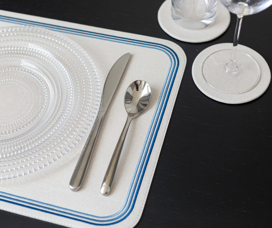 Madrid Rectangular Placemat with Tonal Embroidery