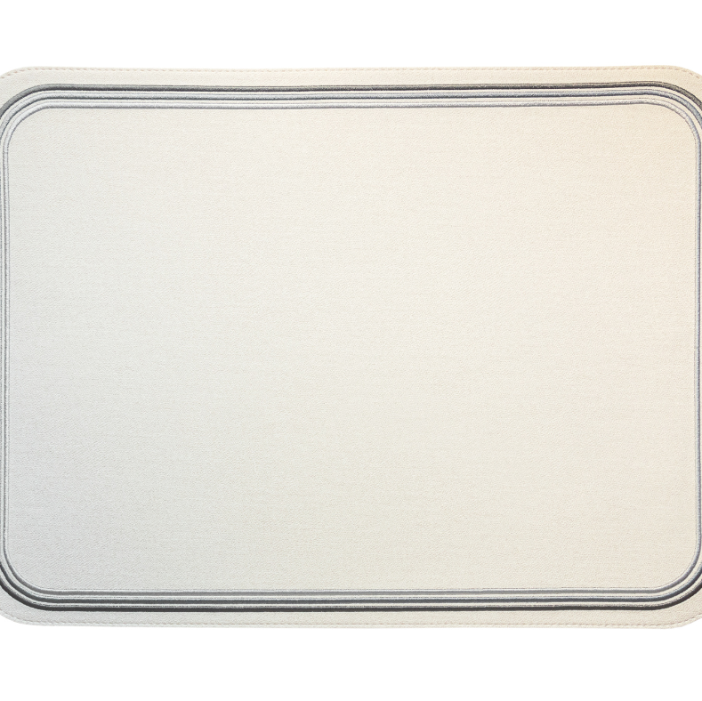 Madrid Rectangular Placemat with Tonal Embroidery Gray
