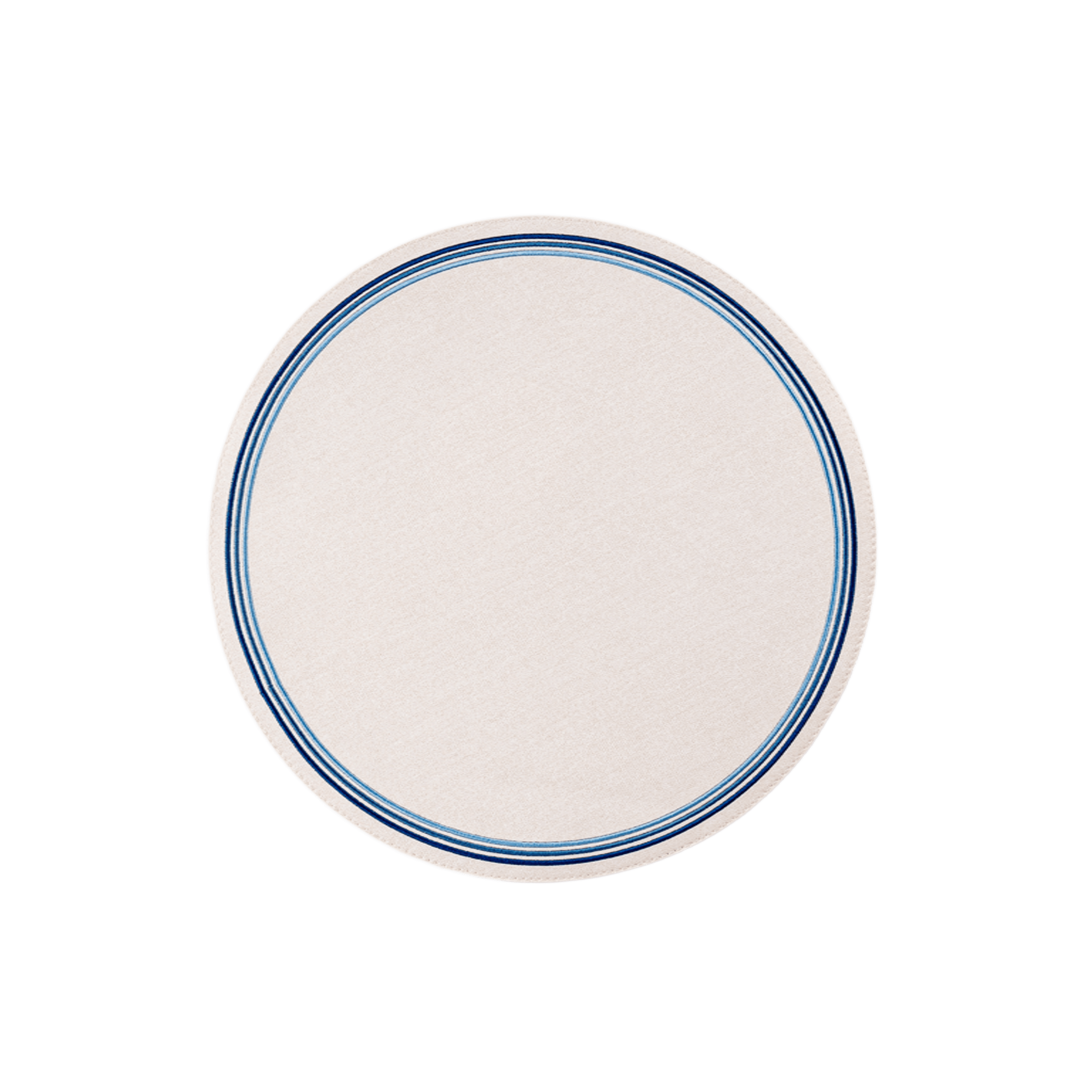 Madrid Round Placemat with Tonal Embroidery Blue