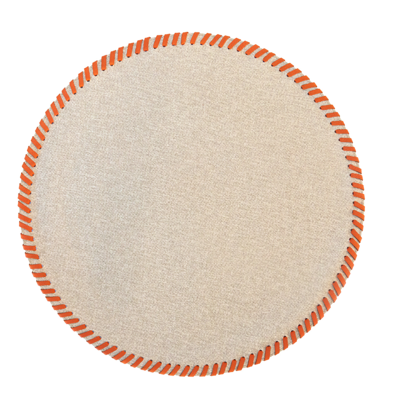 Set of 4 leather detail round placemats, housewarming gift idea - Manhattan, Bold Decor