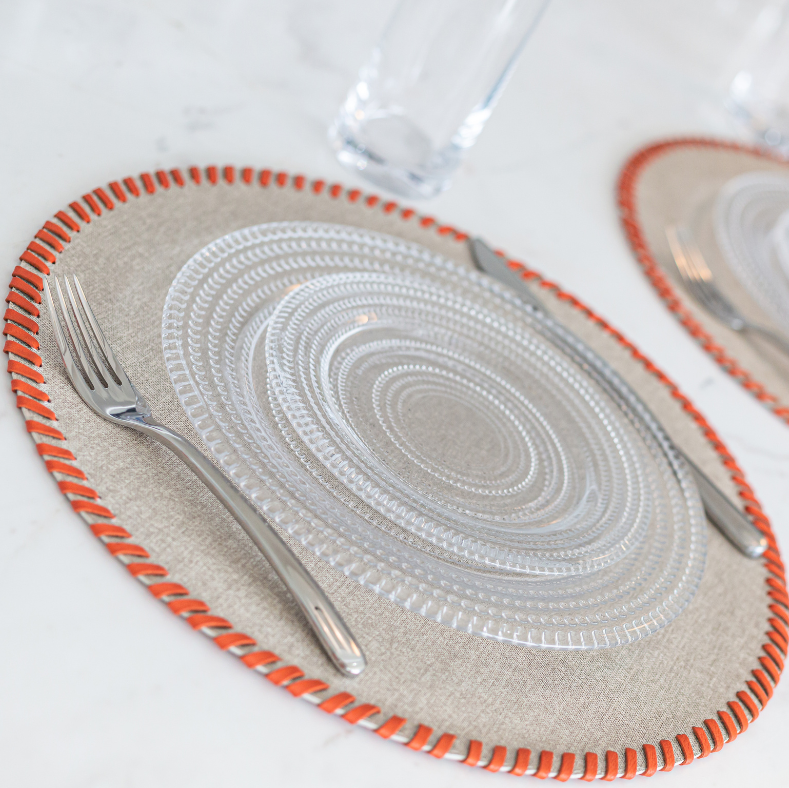 Manhattan Placemat with Leather Detail