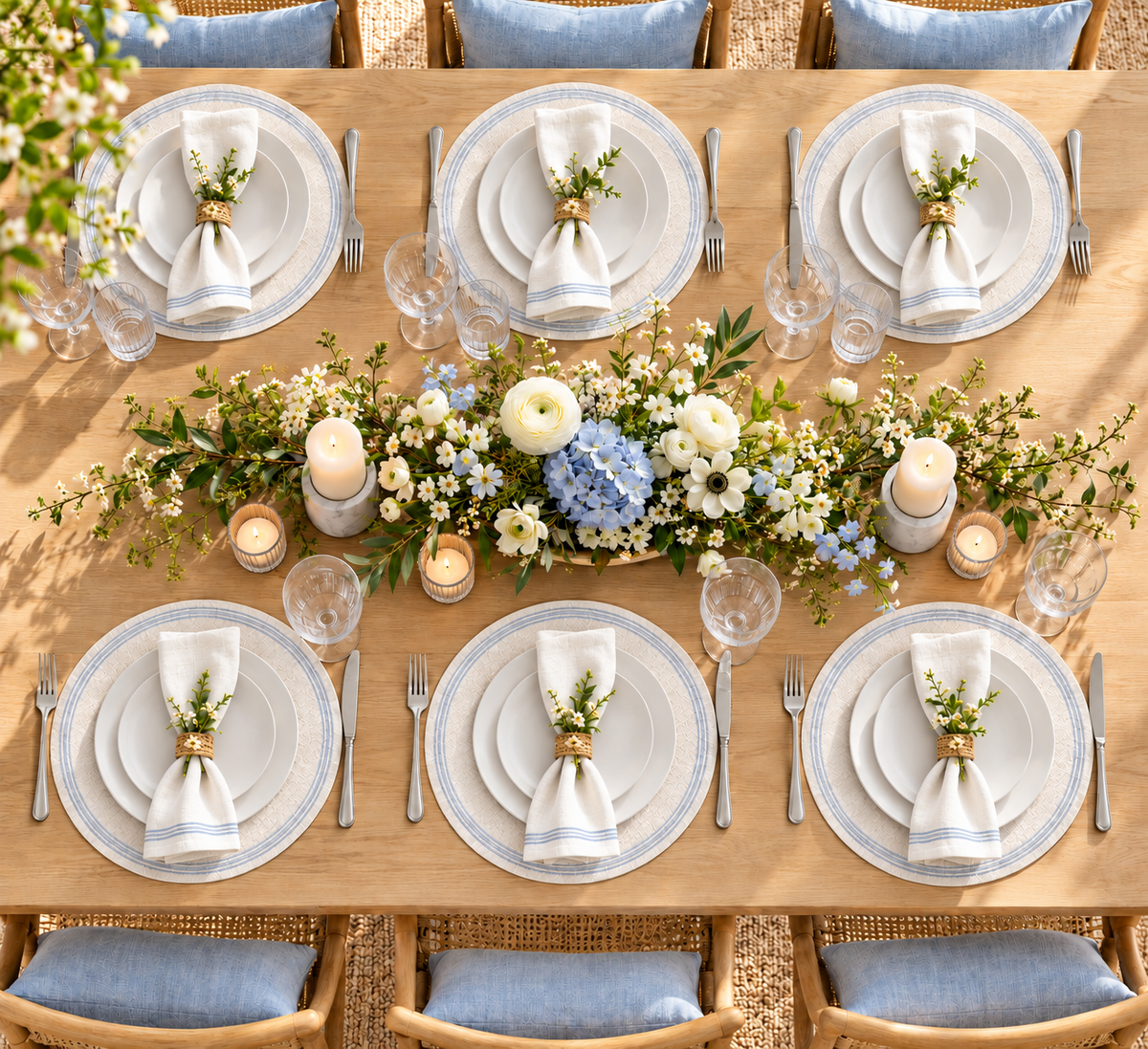 Monaco Silver Round Placemat Triple Stitch Line