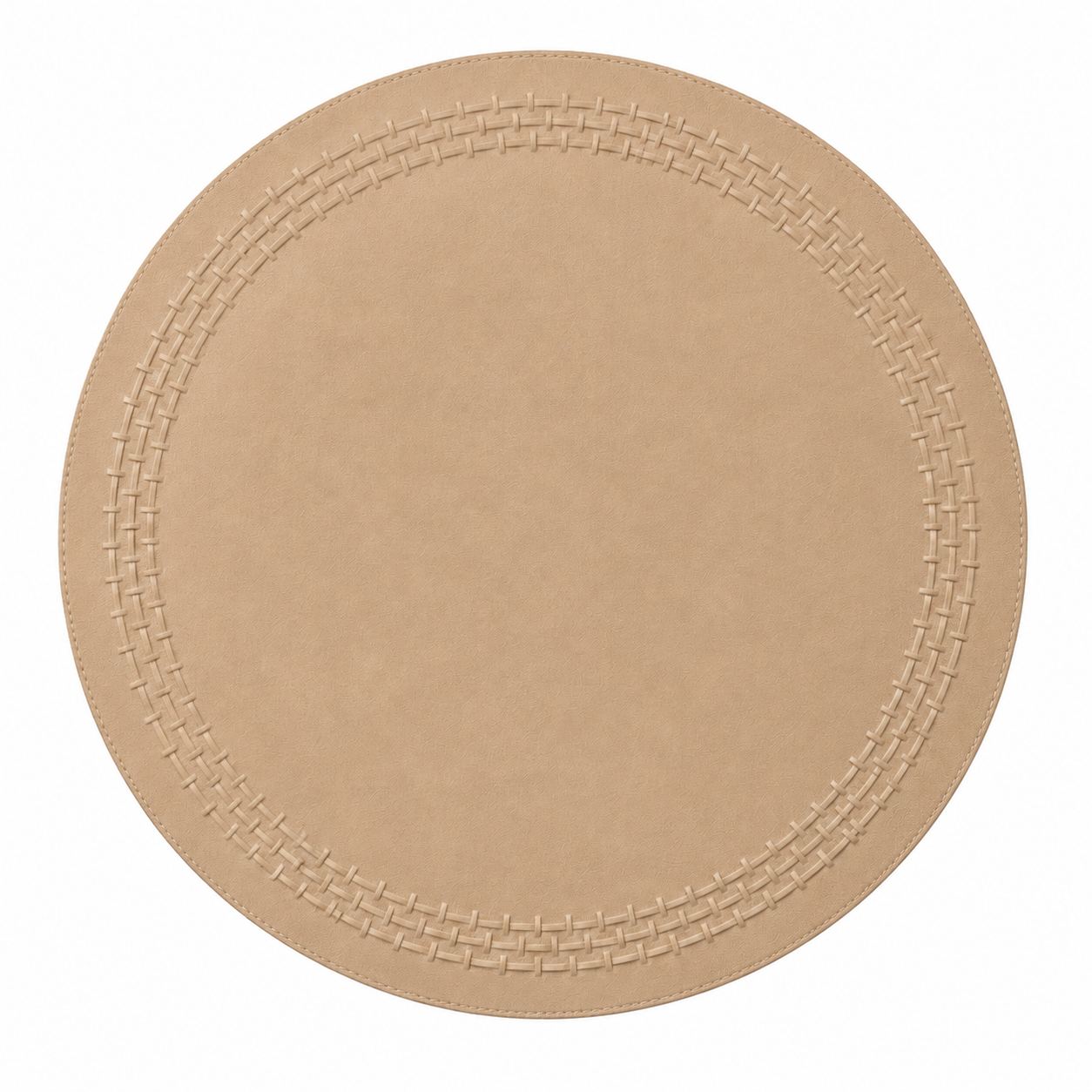 Taupe leather placemats, round inner leather band, dining room table setting, giftable - London, Bold Decor